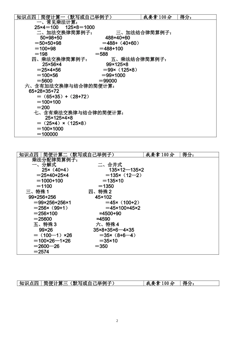 义务教育四年级下册数学知识点大总结_第2页