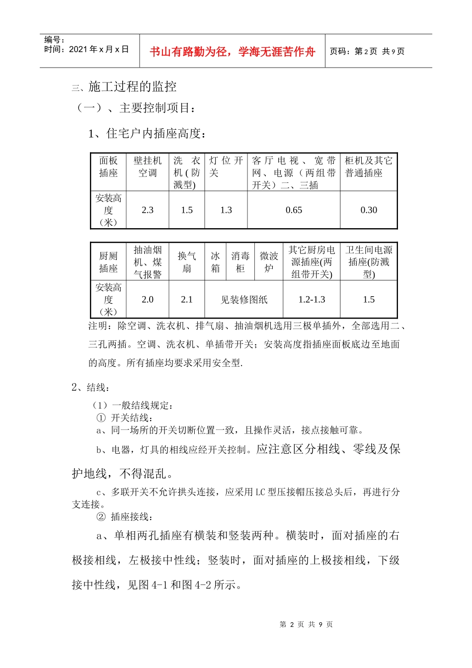 开关、插座安装工艺标准_第2页