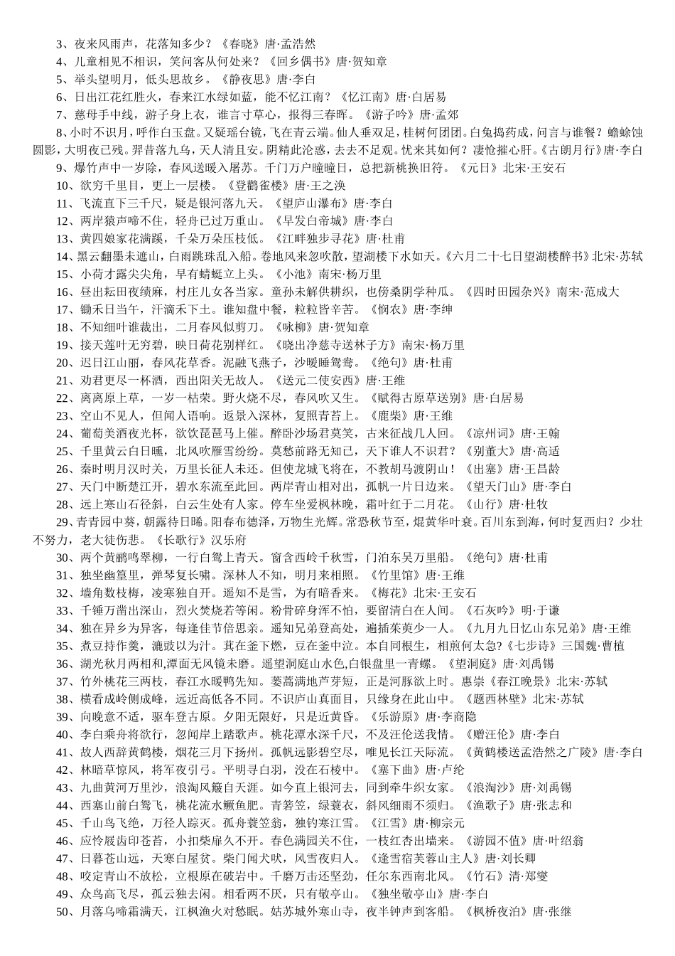 重点古诗词填空题及答案_第3页