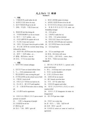 九上Unit11短语