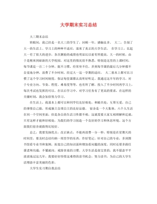 大学期末实习总结 