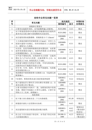 施工图审查常见问题(结构专业常见问题)1