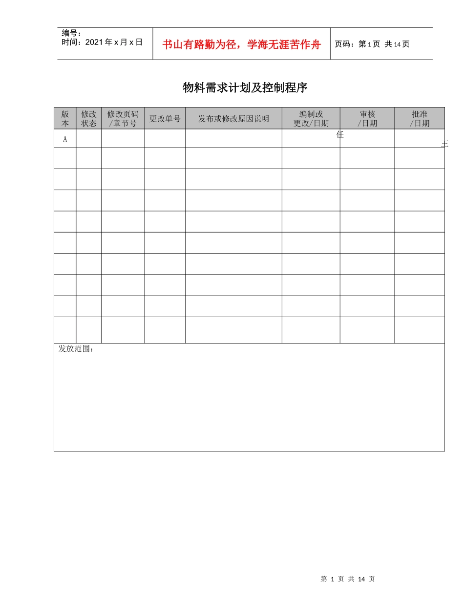 物料需求计划及控制程序(1)_第1页