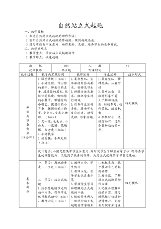 自然站立式起跑
