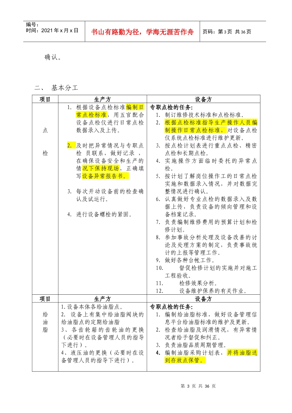 生产部设备与操作分工协议_第3页