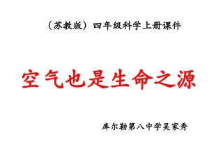 苏教版四年级空气也是生命之源