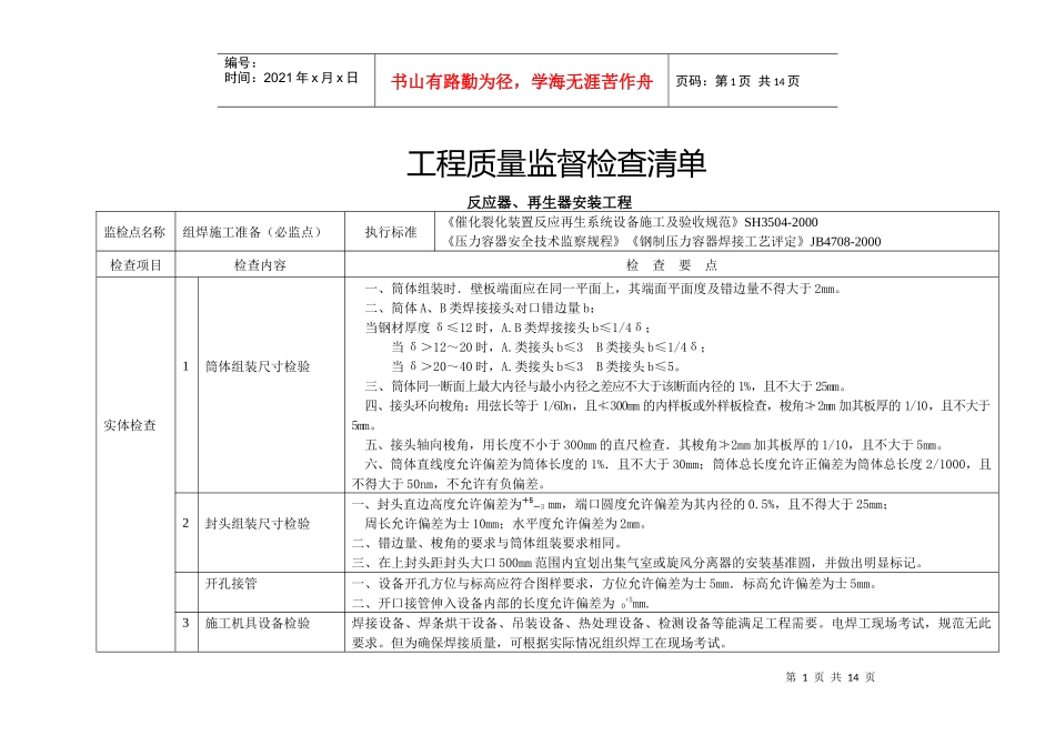 监督清单(石化设备)_第1页