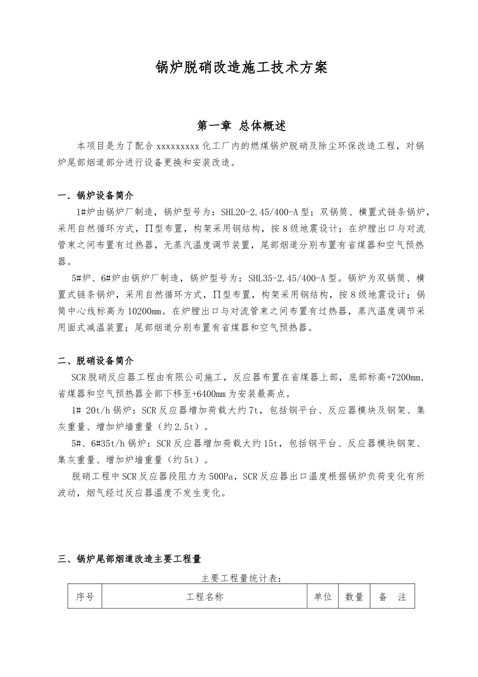 锅炉脱硝改造施工技术方案_第1页