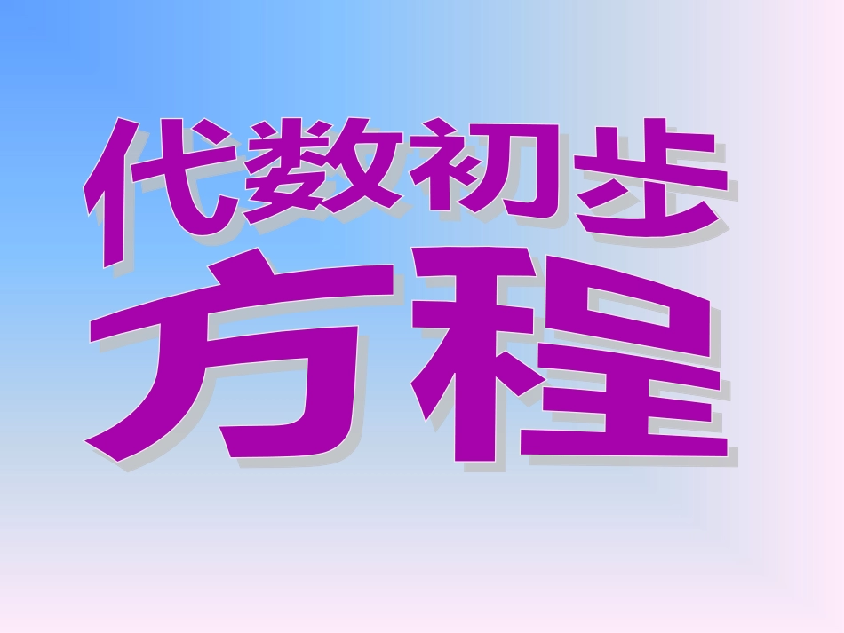 《代数初步方程》PPT课件_第1页