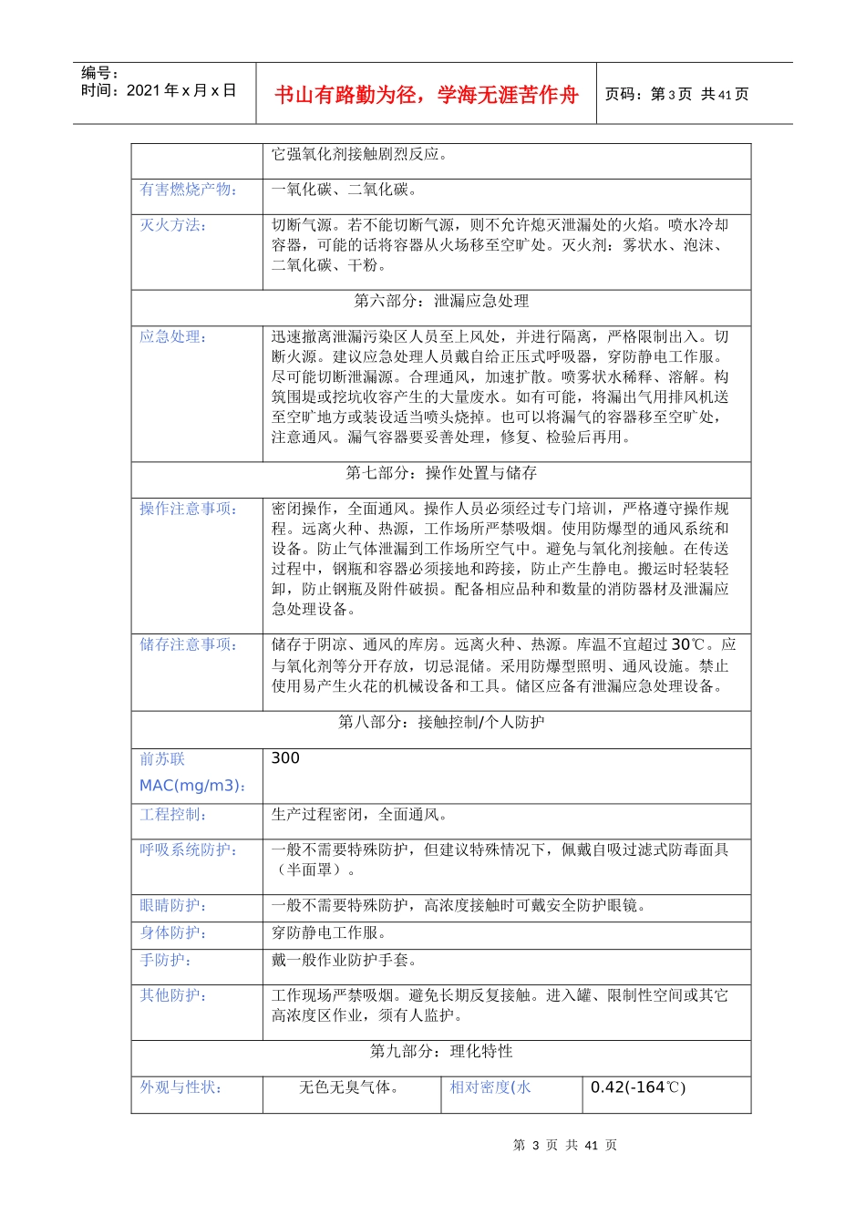 工厂常用危化品安全技术说明书_第3页
