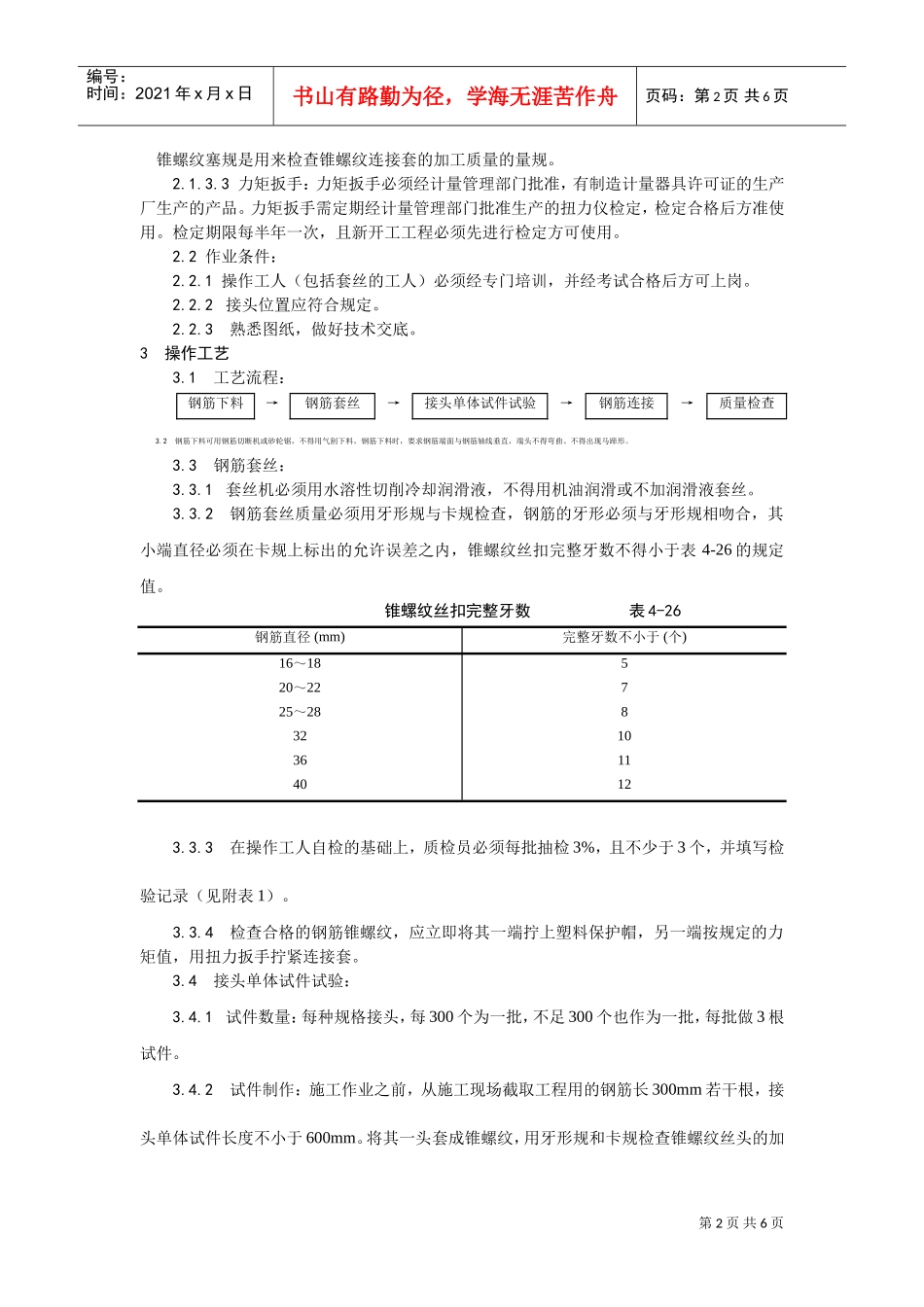017锥螺纹钢筋接头工艺(DOC5页)_第2页