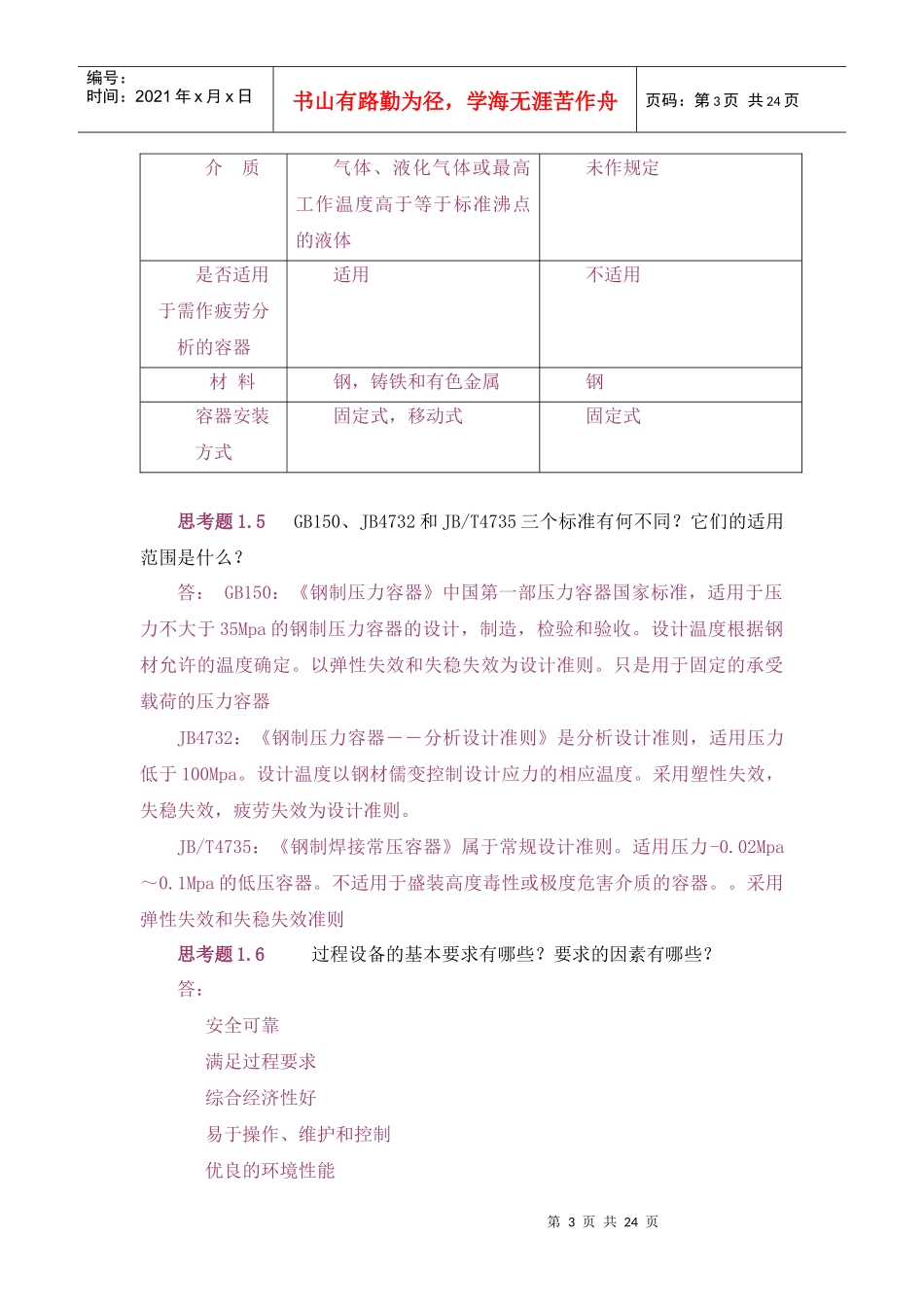 过程设备设计(郑津洋第三版)终极版思考题答案_第3页