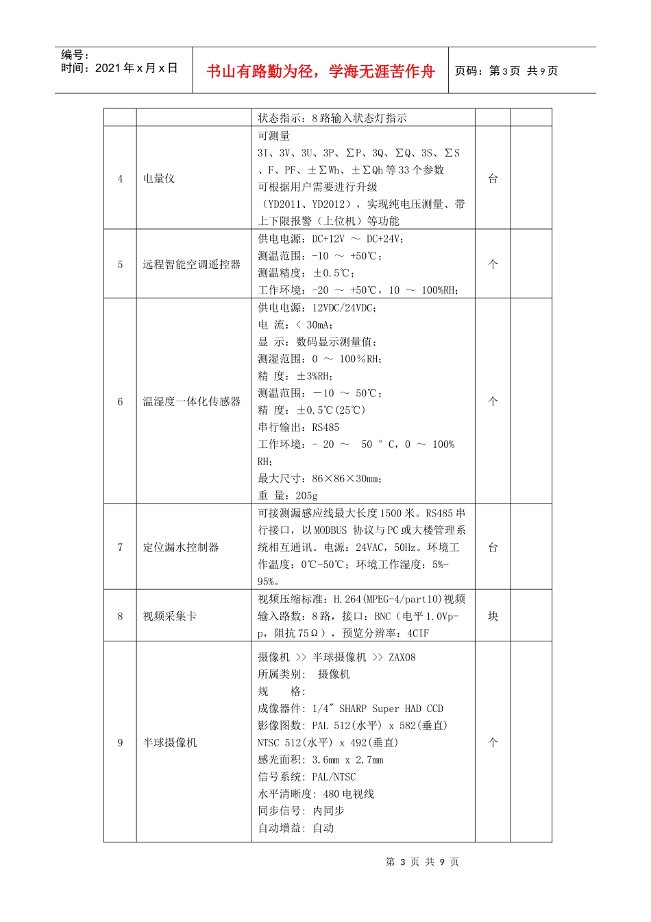 机房工程(机房建设)设备清单_第3页
