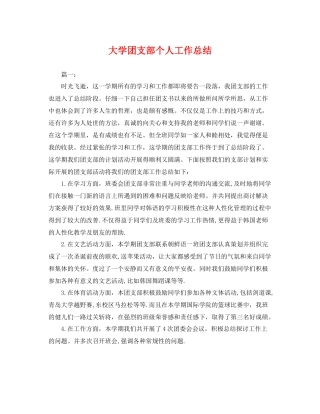 大学团支部个人工作总结 