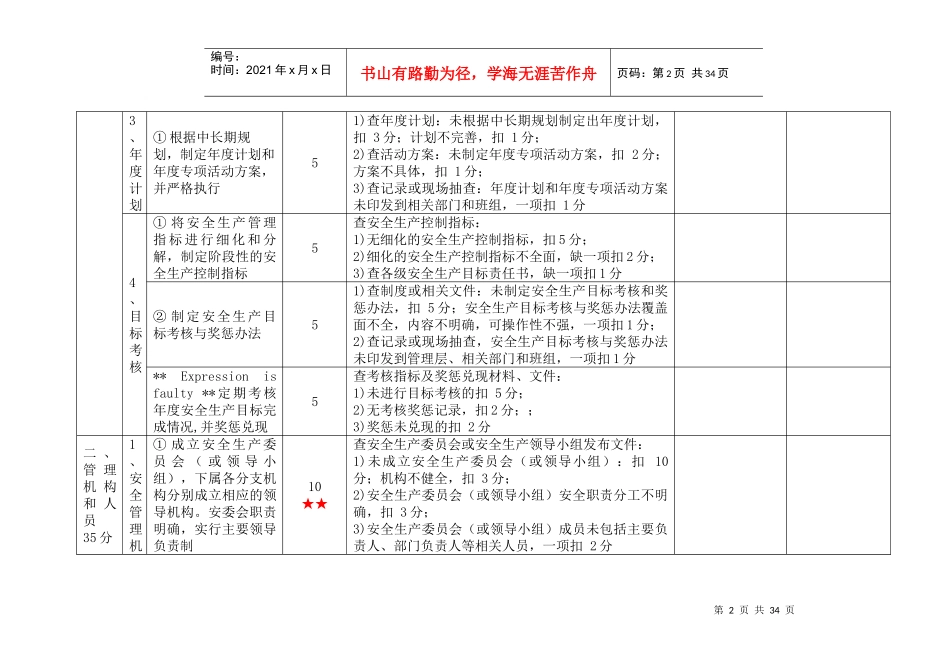 一级港口普通货物码头企业安全生产标准化考评实施细则_第2页