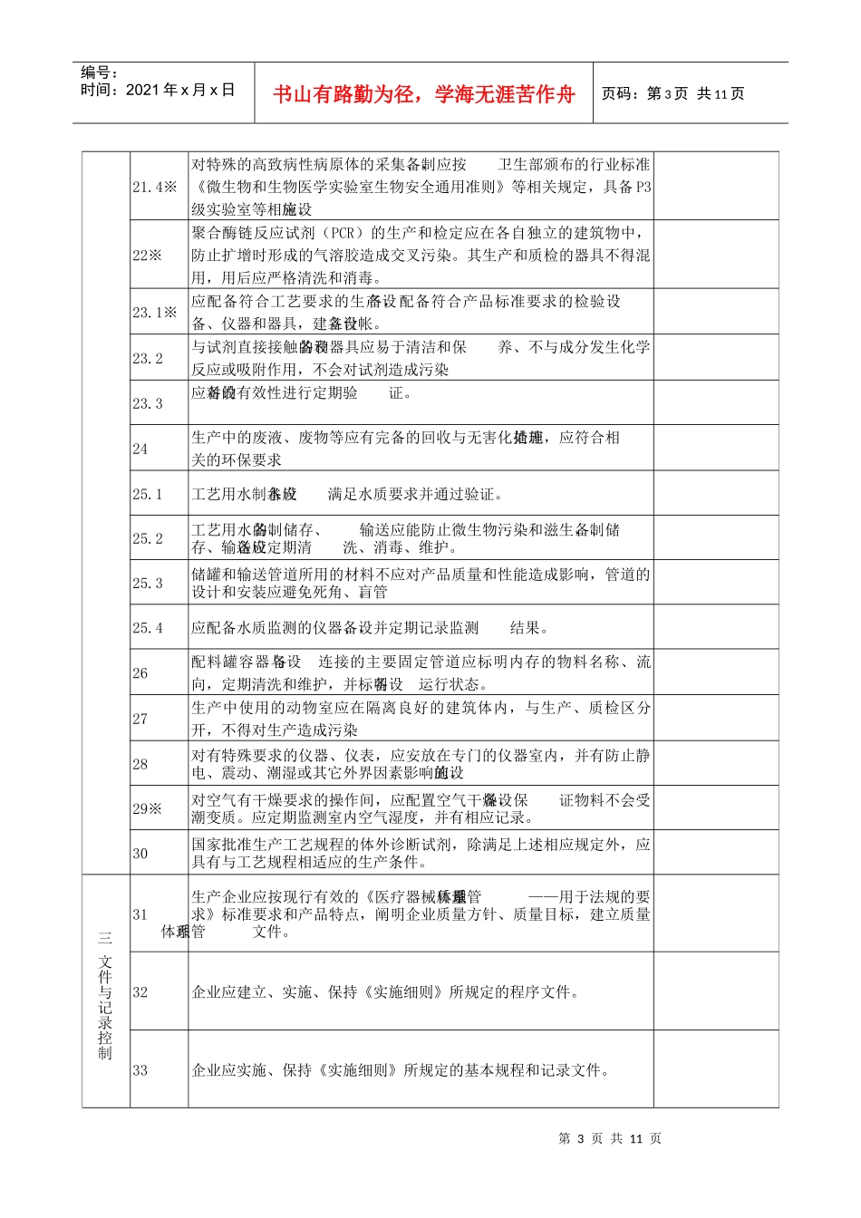《医疗器械生产企业许可证》现场审查评分表：_第3页