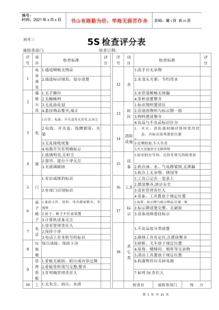 6S检查表 Word 文档