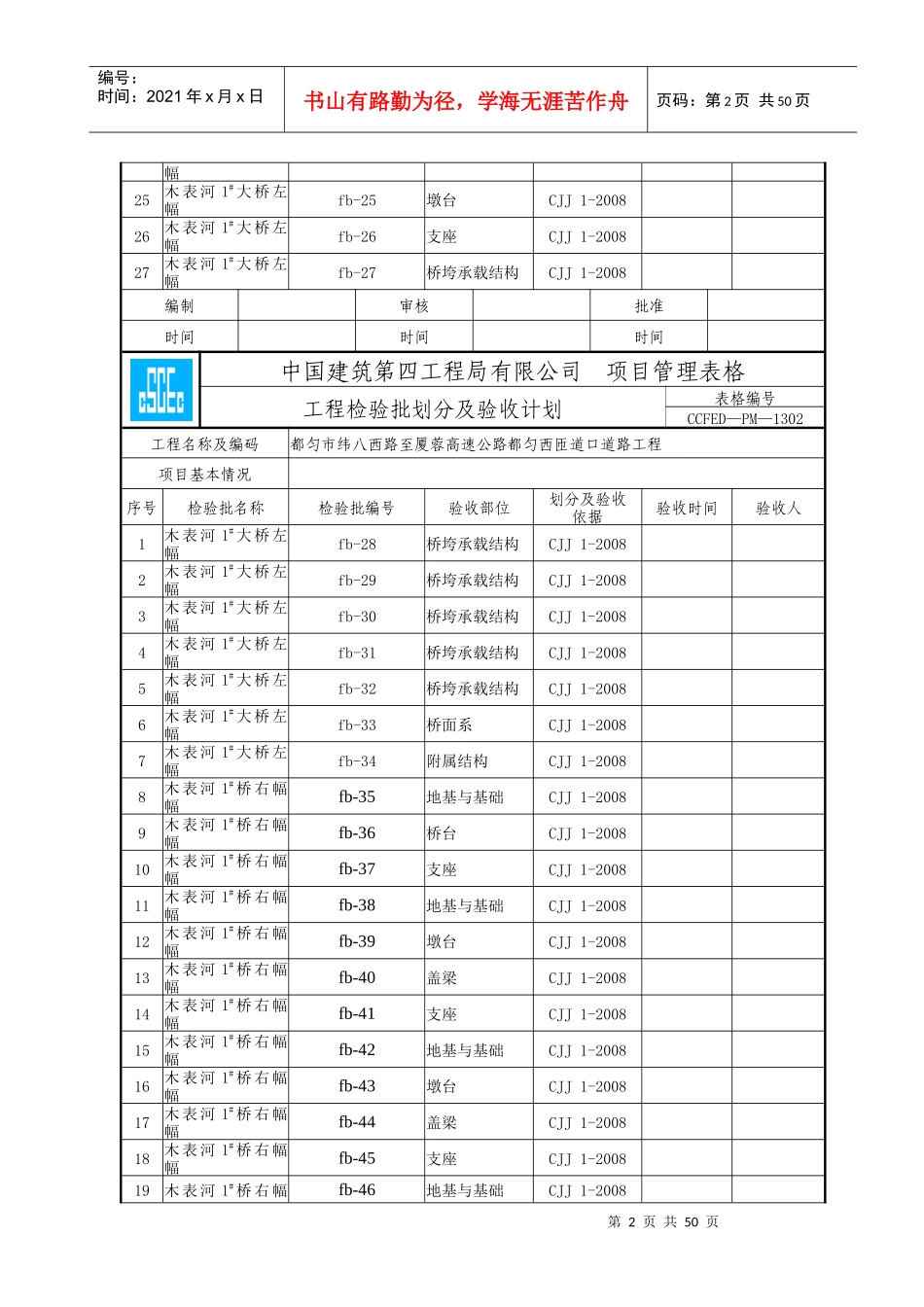 工程检验批划分及验收计划_第2页