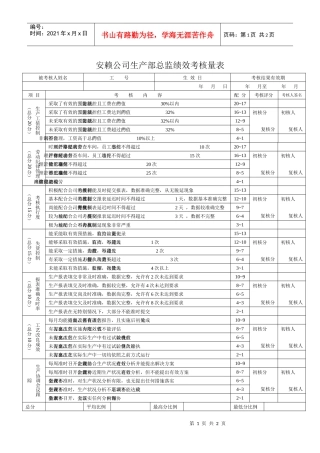 【精】生产总监绩效考核量表2