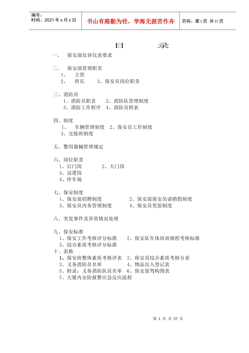 XX物业管理公司保安作业全集_第1页