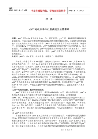 p66Shc对机体寿命以及疾病发生的影响