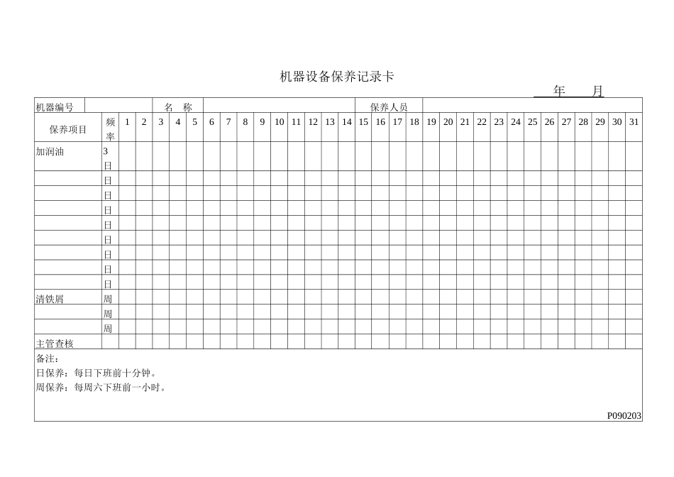 机器设备保修卡_第1页