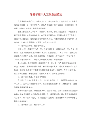 导游年度个人工作总结范文 