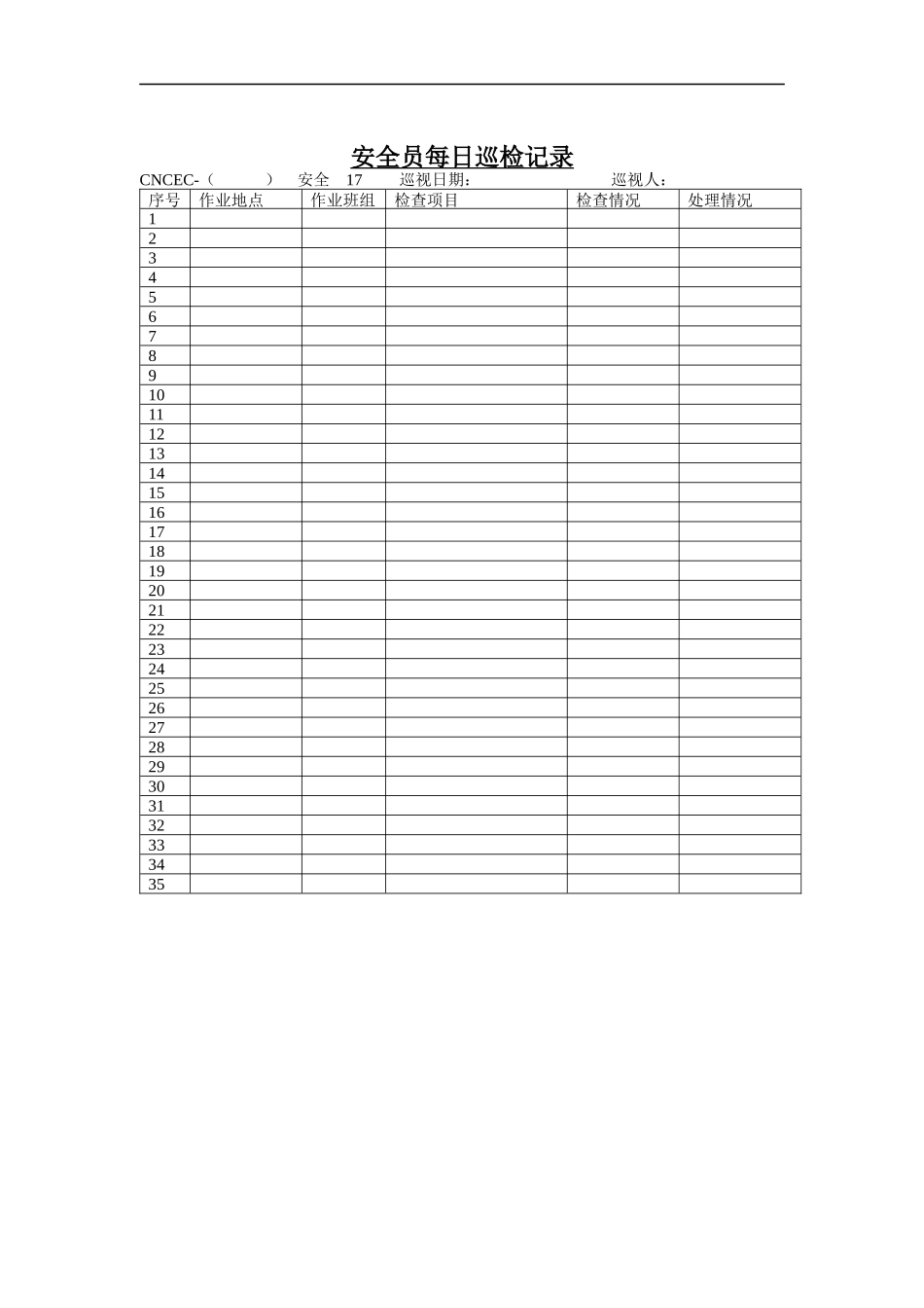 安全员每日巡检记录_第1页