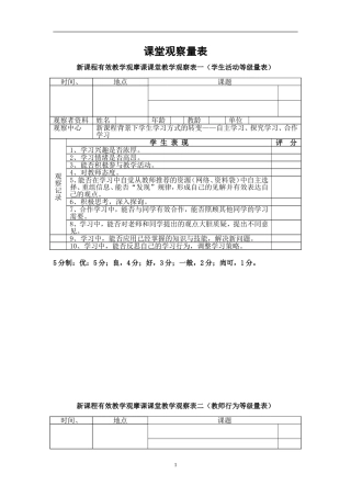 课堂观察量表1