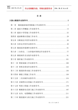隧道施工作业指导书（DOC256页）