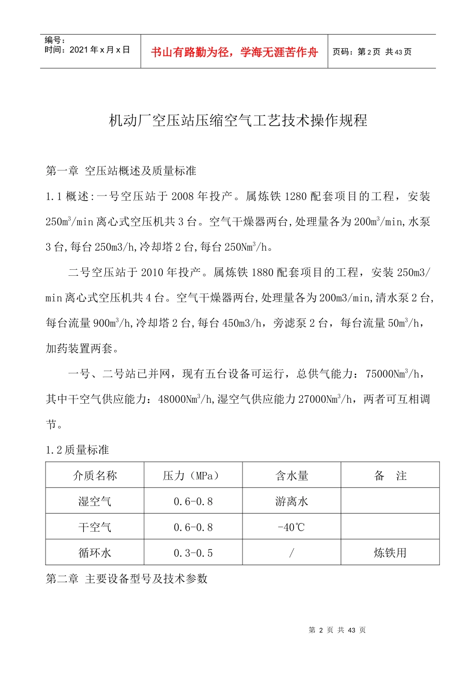 空压站压缩空气生产操作规程_第2页
