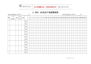 生产进度管制表