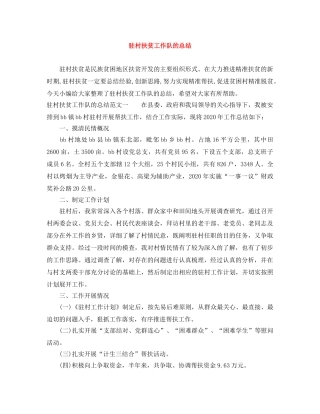 驻村扶贫工作队的总结 