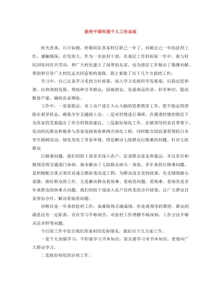 驻村干部年度个人工作总结 