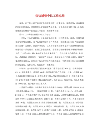 信访城管中队工作总结 