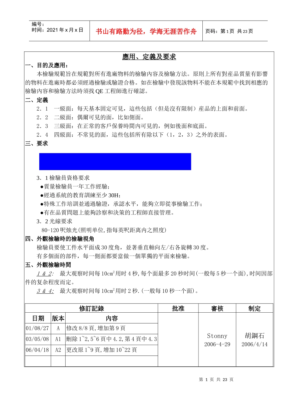 物料检验规范(1)_第1页
