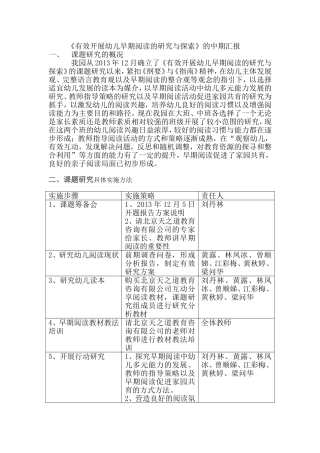 有效开展幼儿早期阅读的研究与探索1