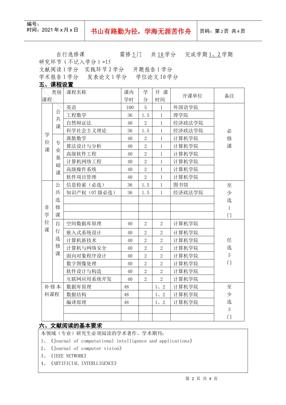 计算机应用技术工程硕士培养方案_第2页