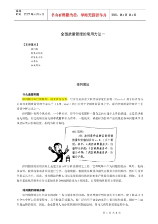 全面质量管理的常用方法一