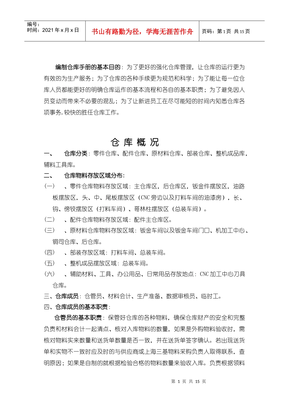 编制仓库手册_第1页