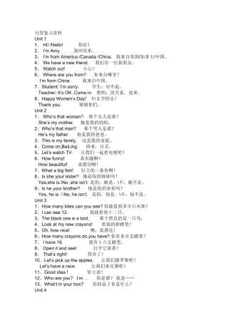 小学英语句型复习资料大全
