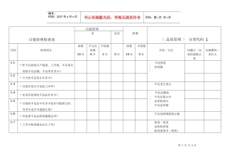 5S品质管理目视检查表