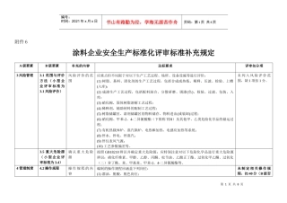 涂料企业安全生产标准化评审标准补充规定