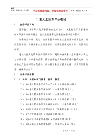 重大危险源安全评价报告