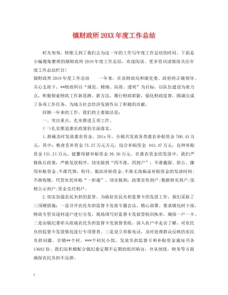 镇财政所20XX年度工作总结 