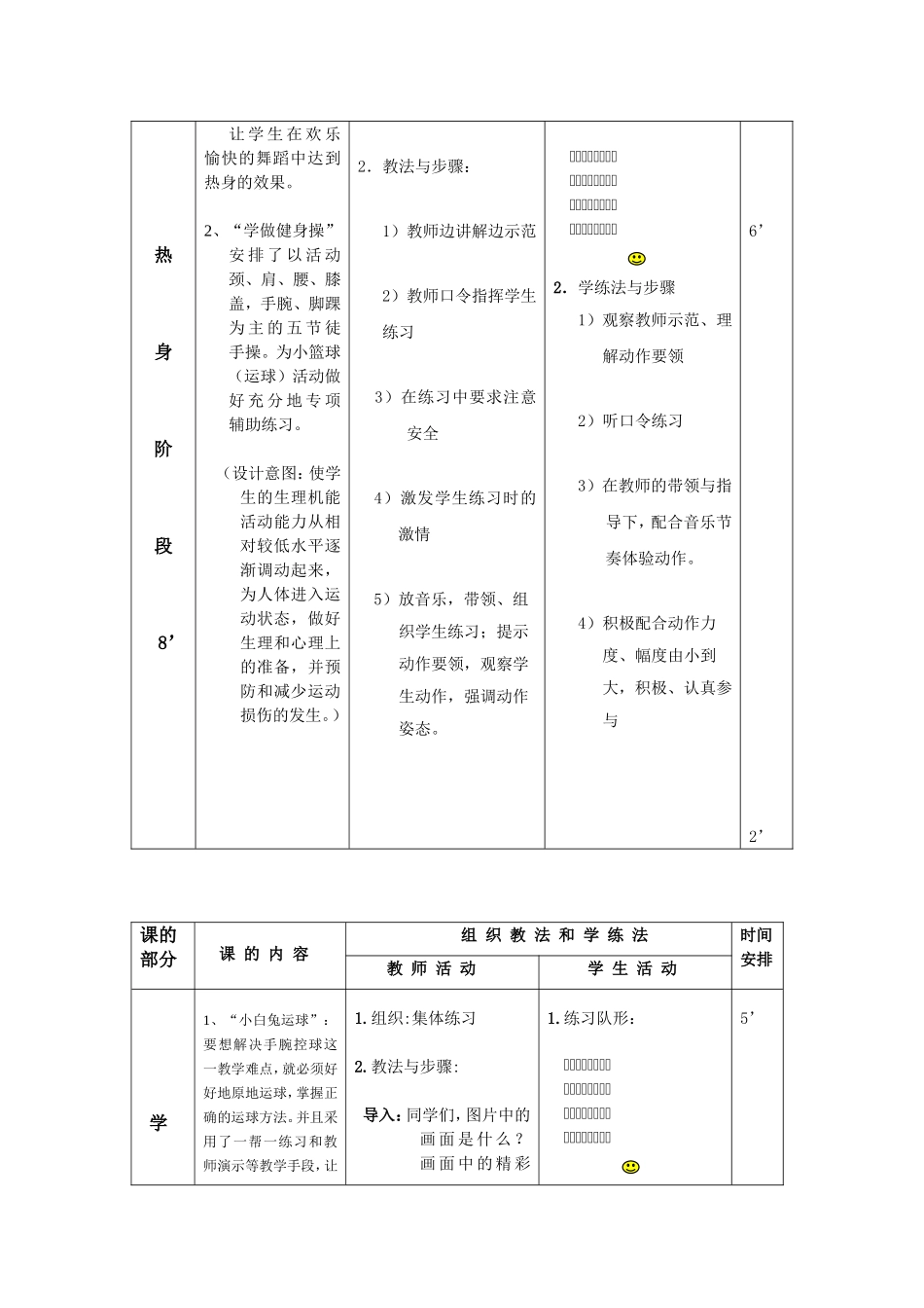小学五年级篮球课教学设计_第2页