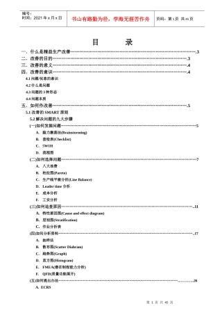 精益生产改善技能(全套经典实用流程)