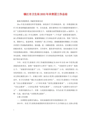 镇江市卫生局20XX年共青团工作总结 