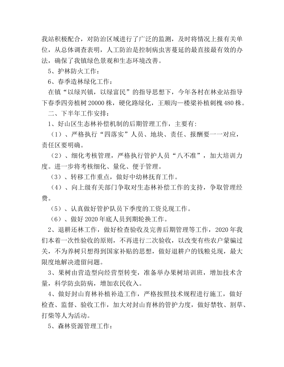 镇林业站2020年上半年工作总结及下半年工作安排 _第2页