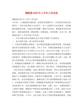 镇教委2020年上半年工作总结 